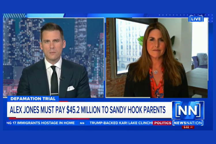 NewsNation – Rachel Fiset on Alex Jones Being Ordered to Pay $45.2M more to Sandy Hook Parents