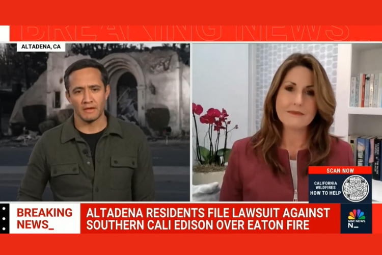 NBC News Now – Rachel Fiset on Eaton Fire Victims Filing Lawsuits Against SCE