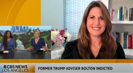 KCAL NEWS – Rachel Fiset Discusses The Indictment of Former Trump Advisor, Bolton.