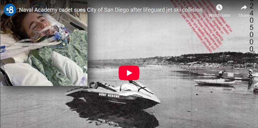 Rachel Fiset On CBS 8 San Diego Discusses the Naval Academy Cadet Suing the City of San Diego After Her Collision with a Lifeguard Jet Ski.