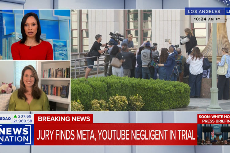 Jury Finds META, YOUTUBE Negligent in Trial. Rachel Fiset Discusses on NewsNation