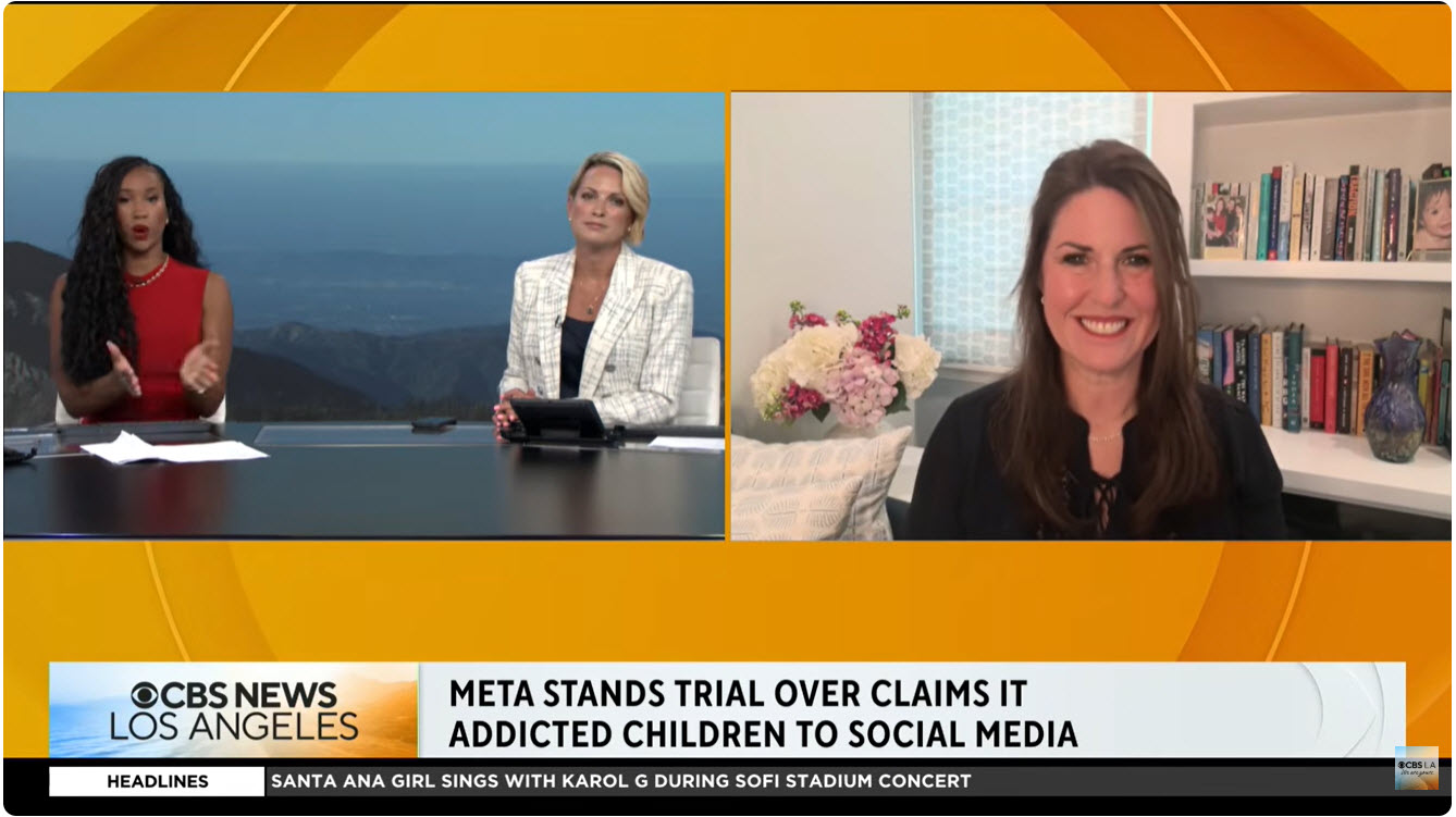 Rachel Fiset on CBSLA Discusses Meta Standing Trial Over Claims It Addicted Children to Social Media
